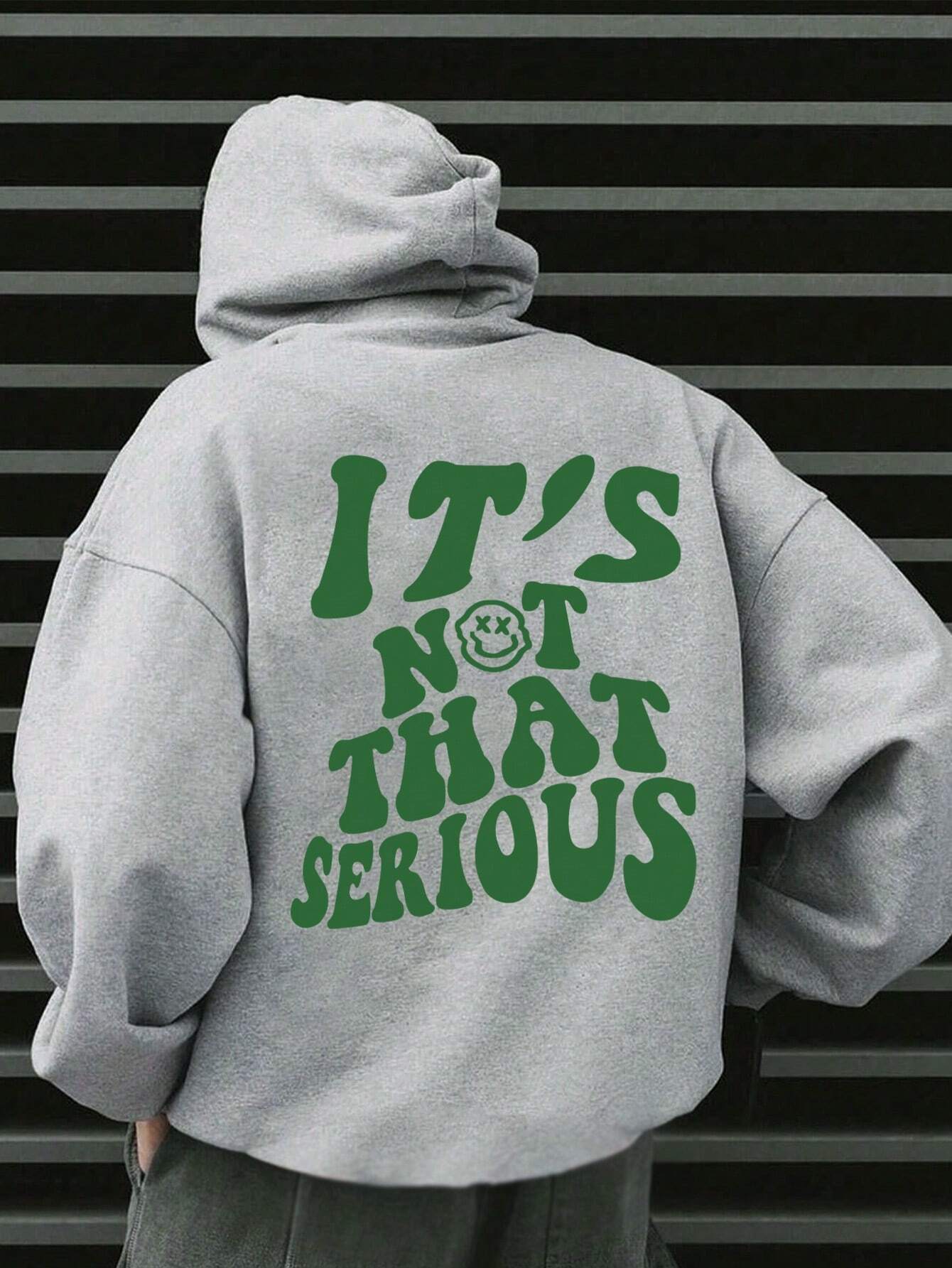 Fleece Hoodie With Slogan Print