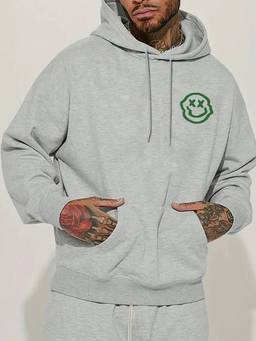 Fleece Hoodie With Slogan Print