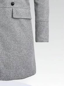 Homme  Woolen Coat With Double Breasted Buttons And Shearling Collar - DUVAL