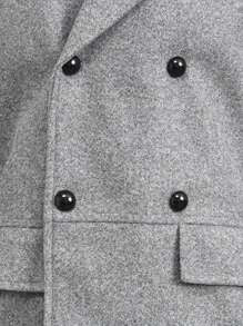 Homme  Woolen Coat With Double Breasted Buttons And Shearling Collar