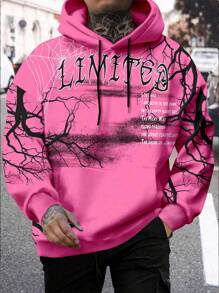 EMRG  Large Size Skull Print Hooded Sweatshirt - DUVAL
