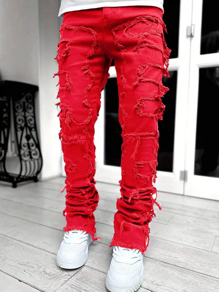 Ripped Frayed Jeans - DUVAL