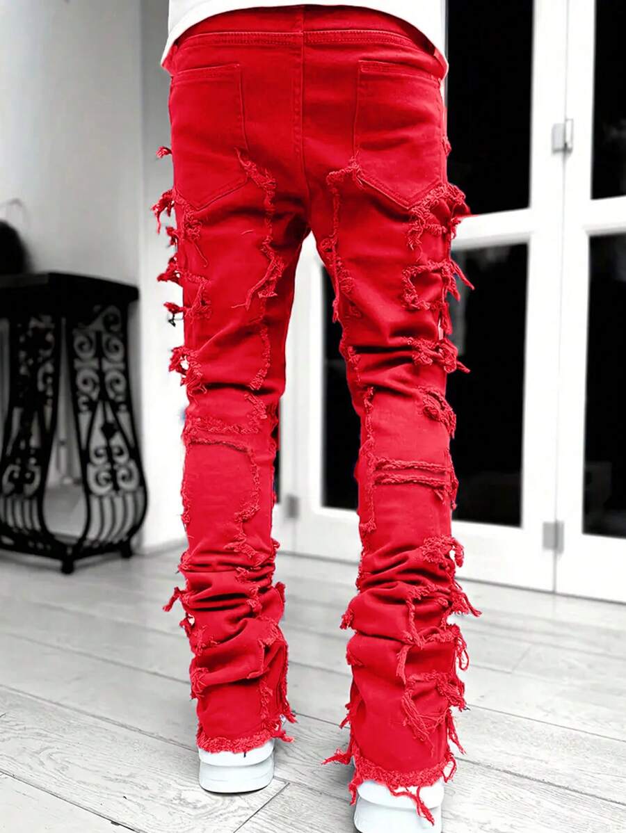 Ripped Frayed Jeans - DUVAL