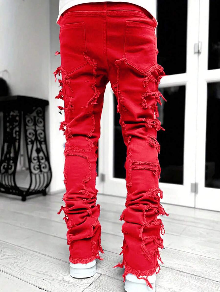 Ripped Frayed Jeans - DUVAL