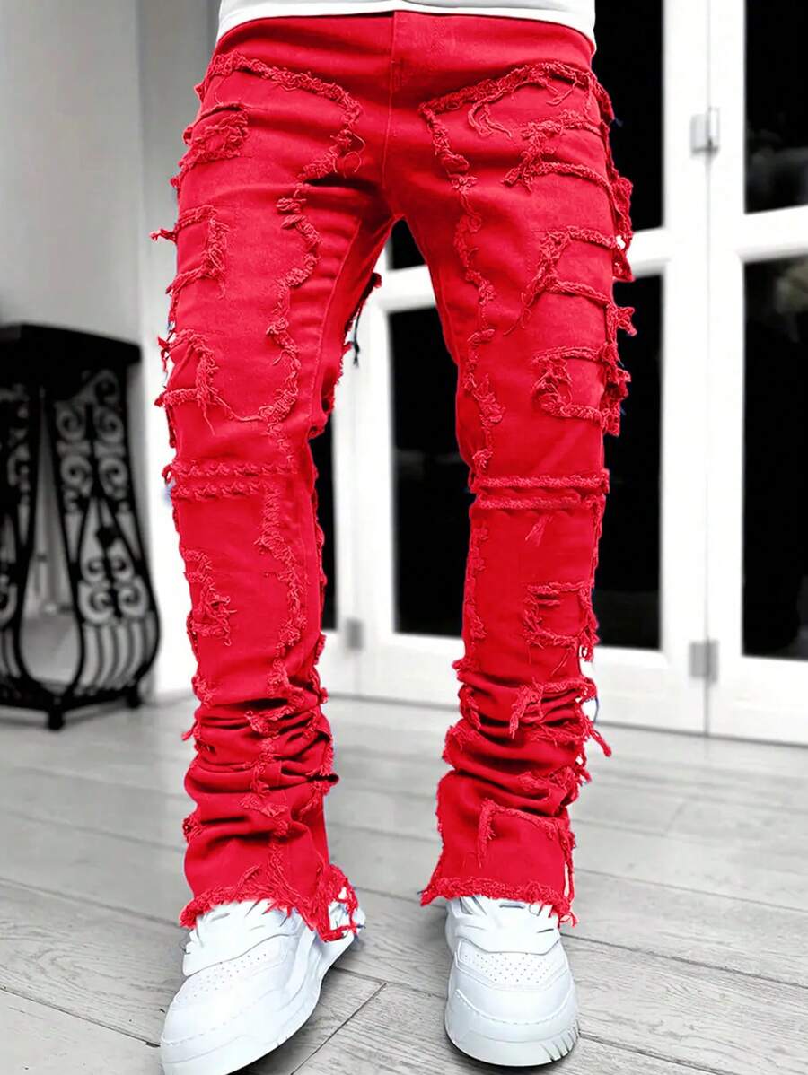 Ripped Frayed Jeans - DUVAL