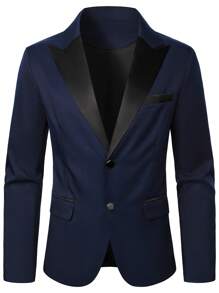 Mode  Peak Lapel Double Breasted Suit Jacket And Pants Set