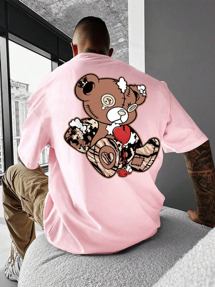 Plus Size Bear Printed T-shirt - DUVAL