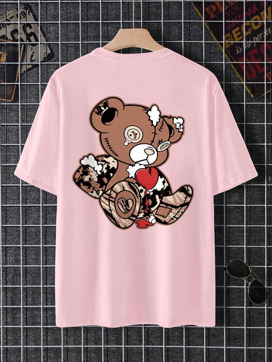 Plus Size Bear Printed T-shirt - DUVAL