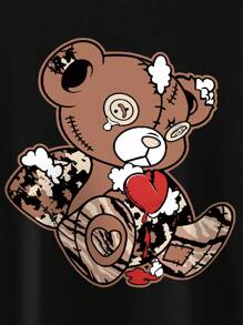 Plus Size Bear Printed T-shirt