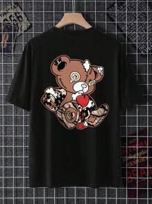 Plus Size Bear Printed T-shirt - DUVAL