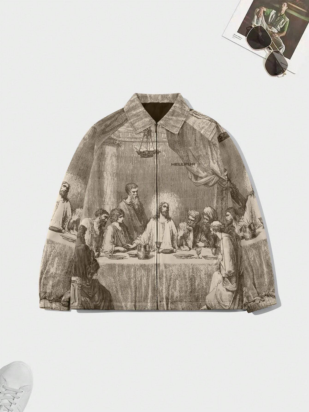 Figure Graphic Raglan Sleeve Jacket - DUVAL