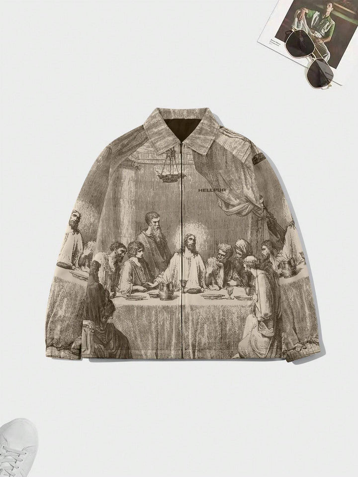 Figure Graphic Raglan Sleeve Jacket - DUVAL
