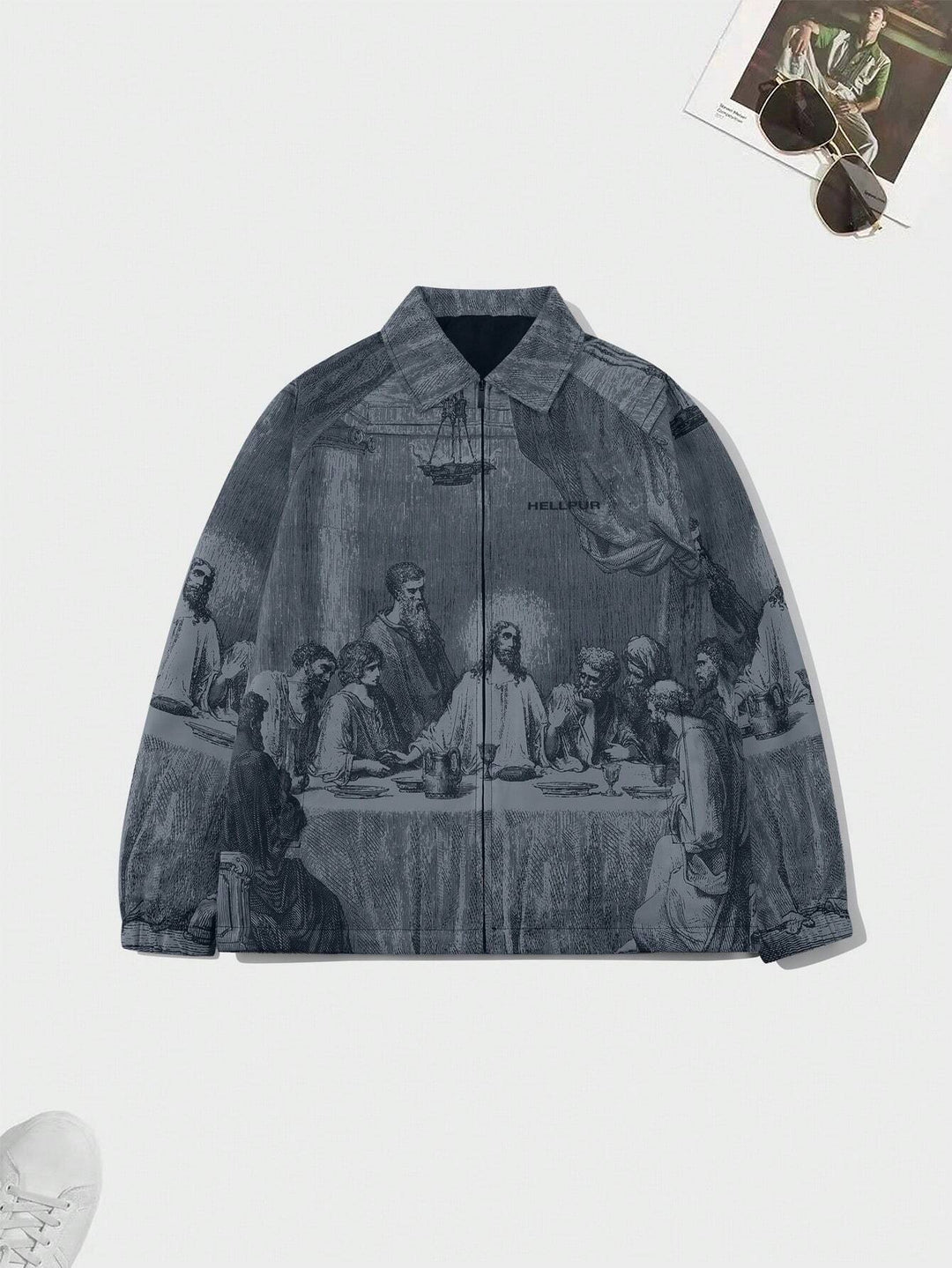 Figure Graphic Raglan Sleeve Jacket - DUVAL