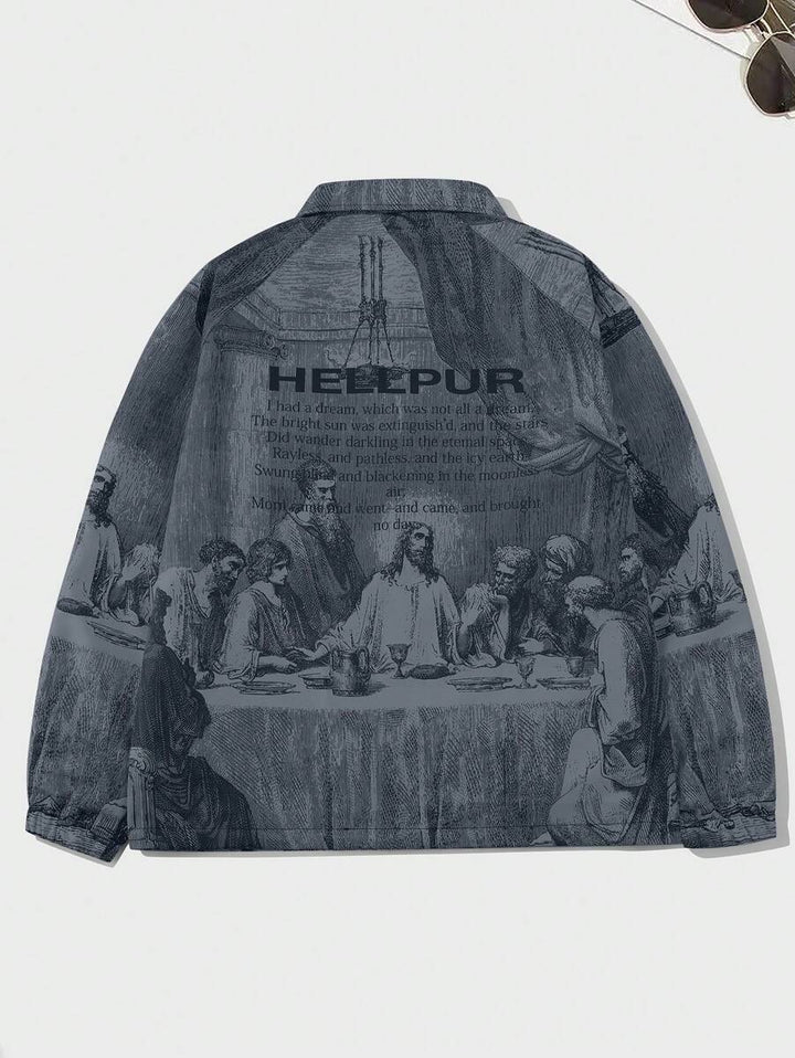 Figure Graphic Raglan Sleeve Jacket - DUVAL