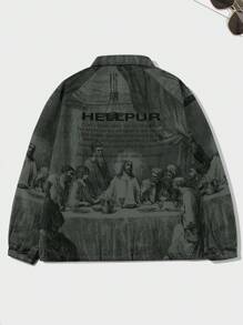 Figure Graphic Raglan Sleeve Jacket - DUVAL
