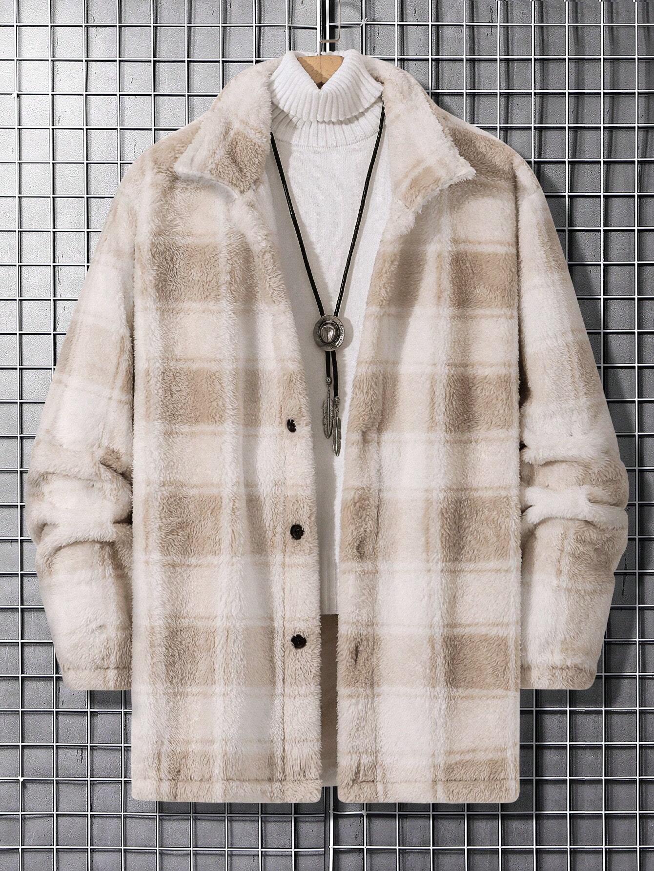 Homme  Plus Size Plaid Jacke