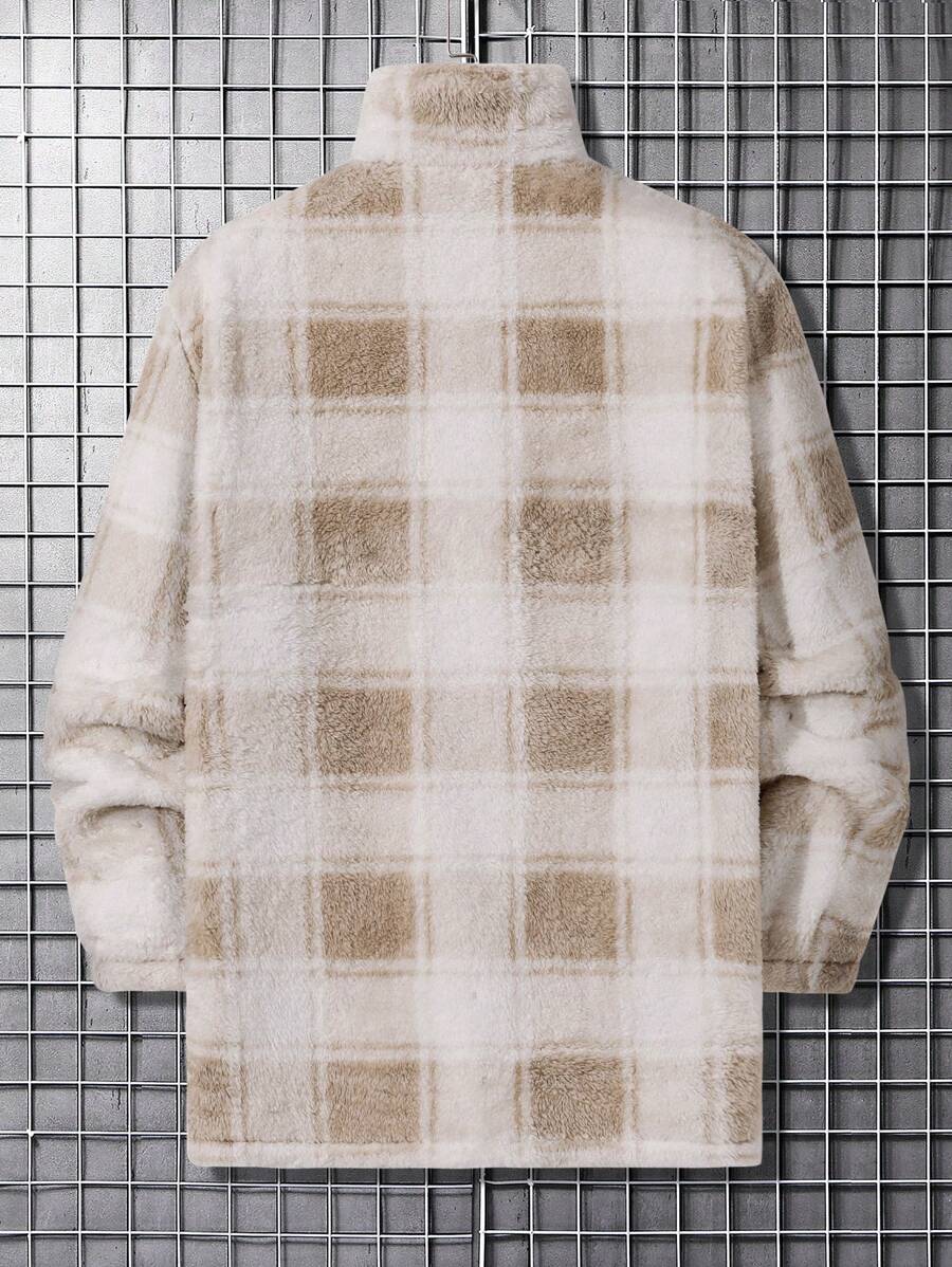 Homme  Plus Size Plaid Jacke