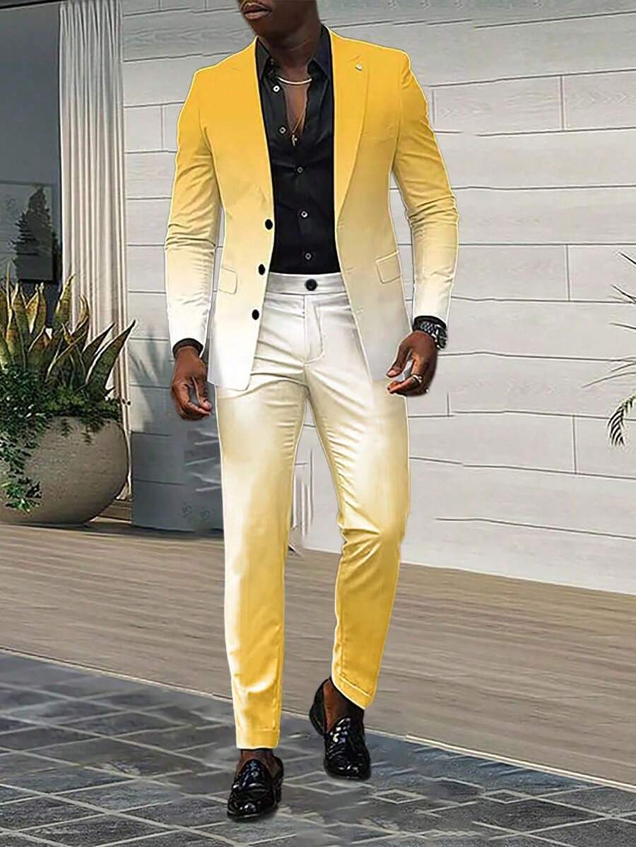 Homme  Gradient Color Suit Set - DUVAL