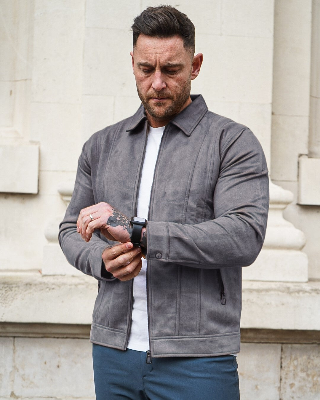 Timeless Suede Bomber Jacket - DUVAL