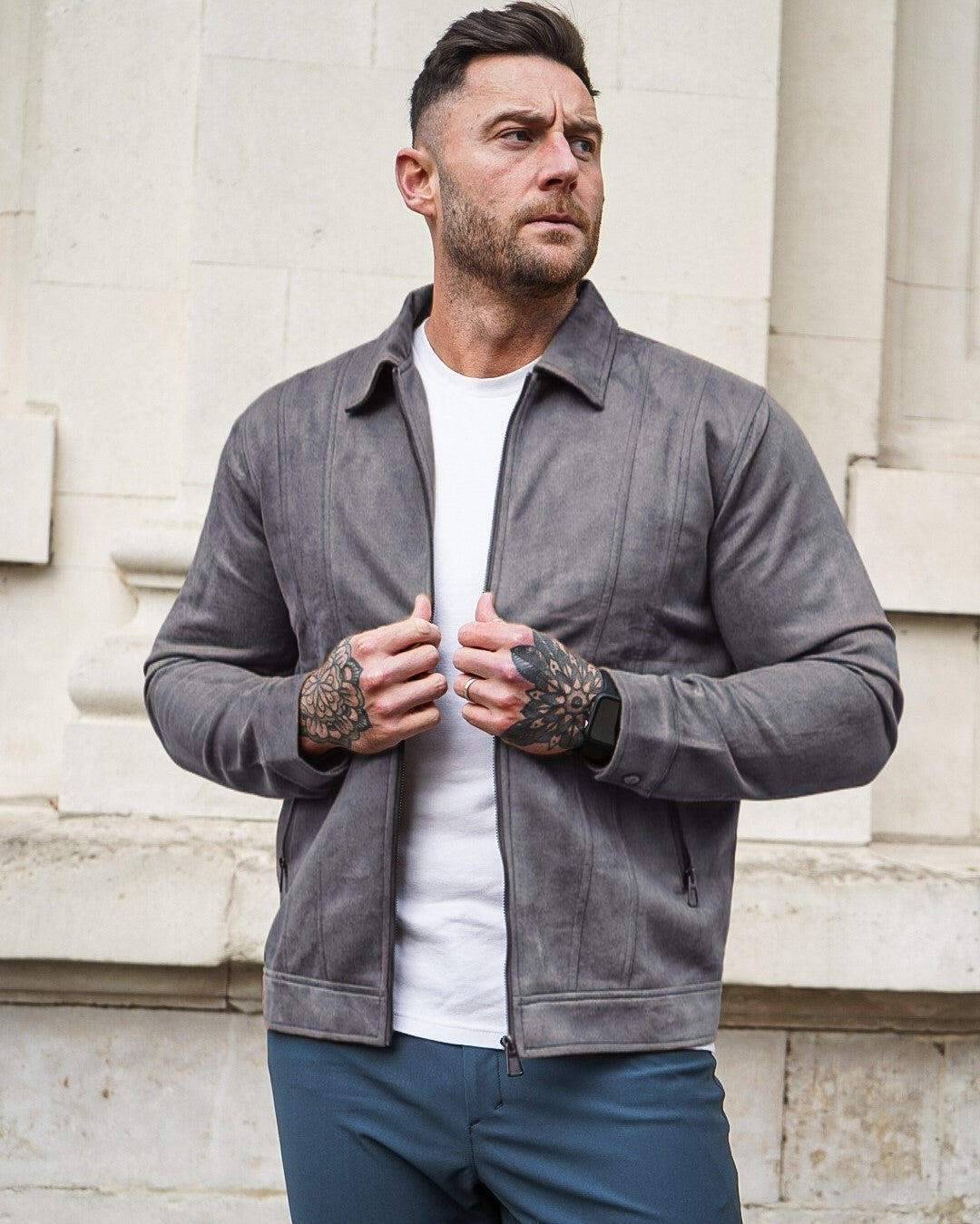 Timeless Suede Bomber Jacket - DUVAL