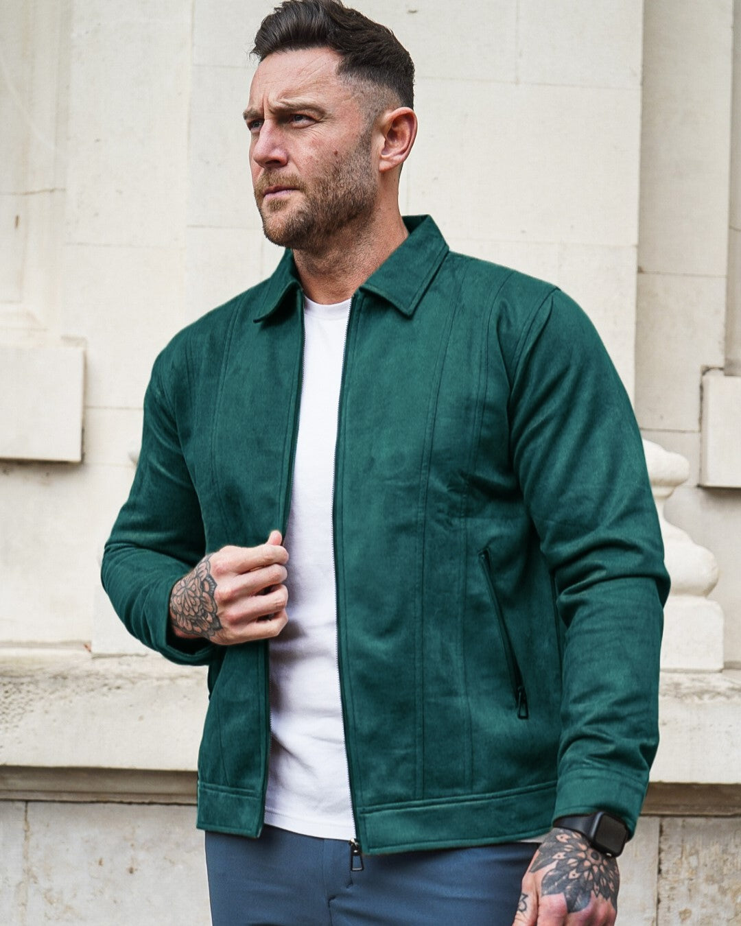 Timeless Suede Bomber Jacket - DUVAL