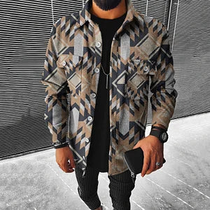 Retro Ethnic Casual Shirt Jacket - DUVAL