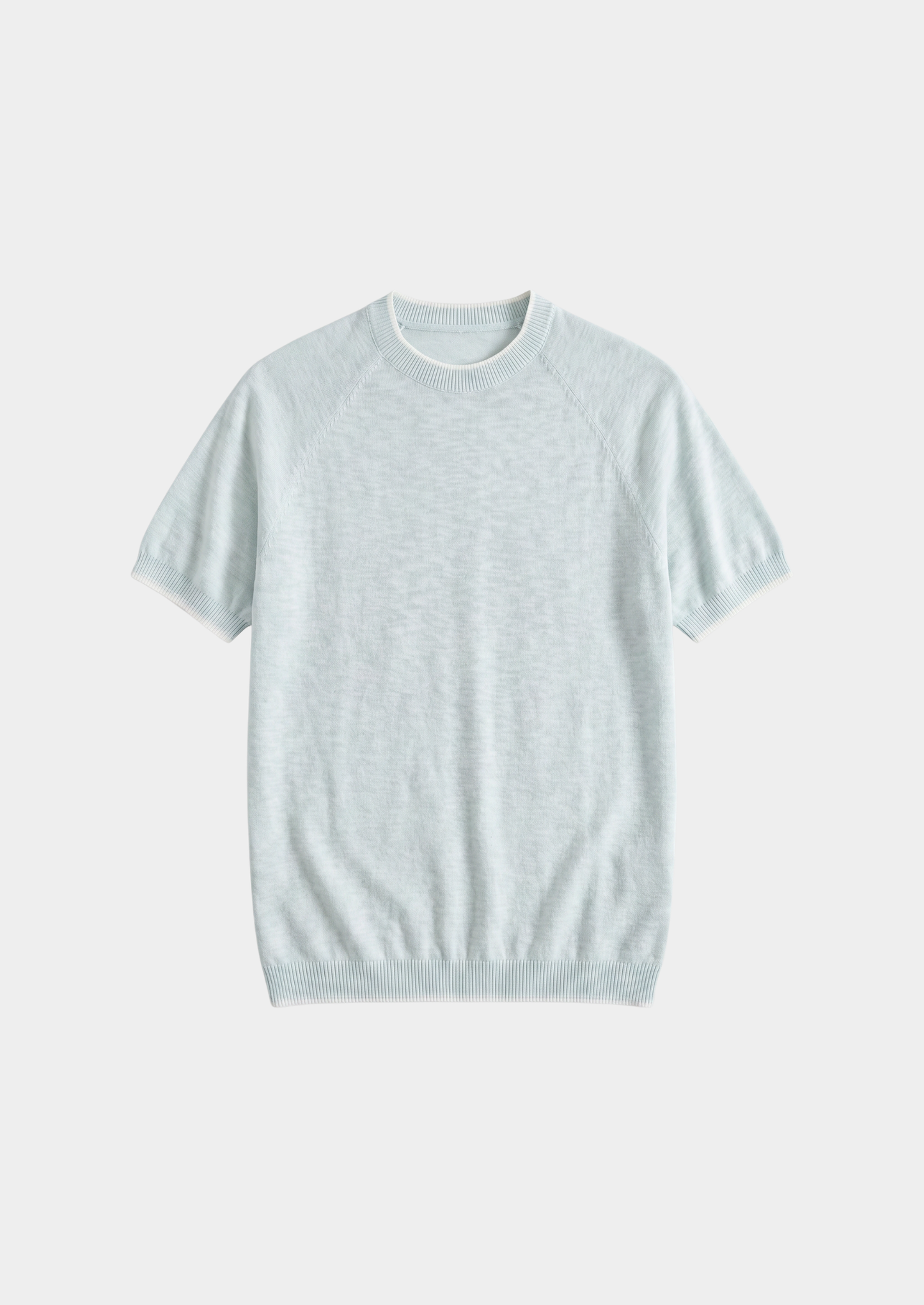 Capri Ice Blue Linen Contrast T-Shirt