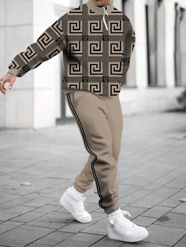 Long Sleeve Zipper Two-piece Set