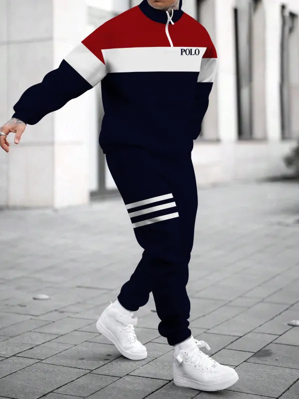 Long Sleeve Zipper Two-piece Set - DUVAL