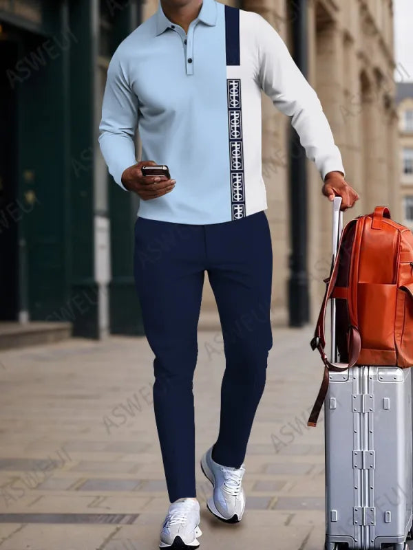 Long Sleeve Zipper Two-piece Set - DUVAL