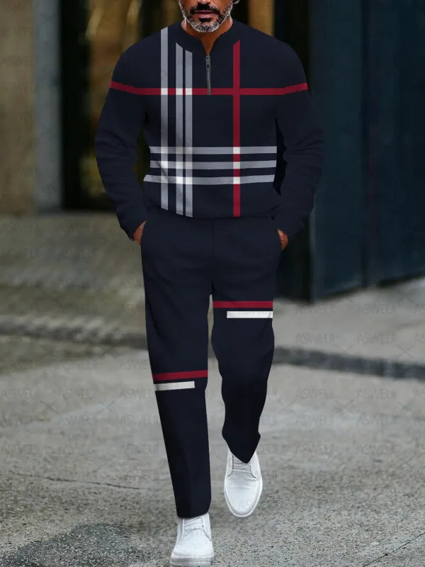 Long Sleeve Zipper Two-piece Set - DUVAL