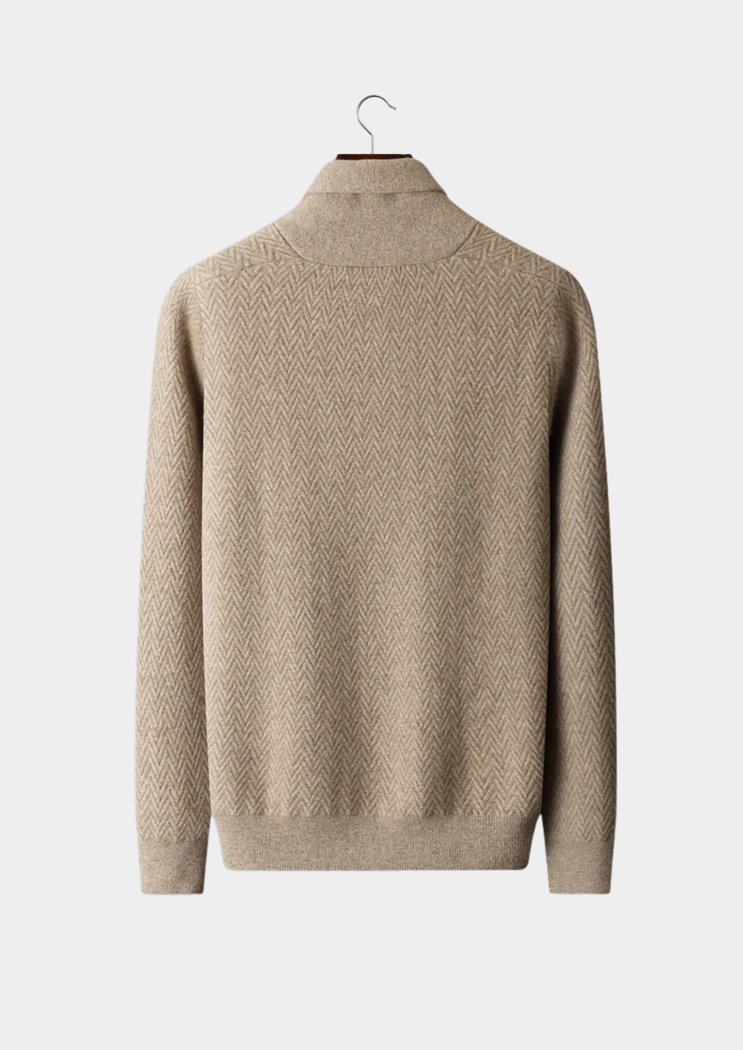 Premium Cashmere Zigzag Button Sweater