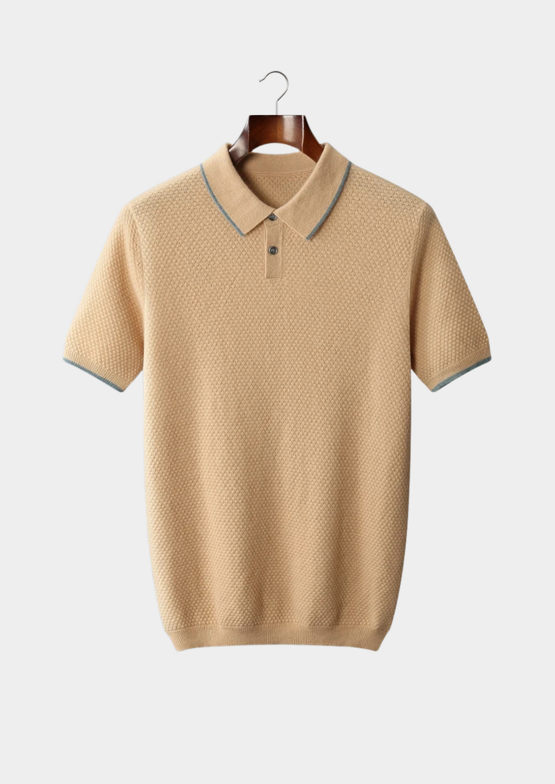 Premium Cashmere Mustard Two-Tone Polo