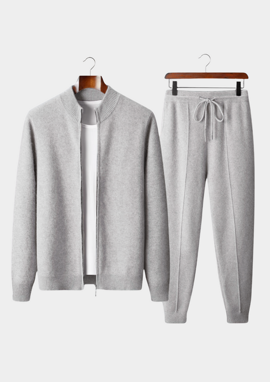 Pure Extra-Fine Merino Wool Light Gray Luzzo Set