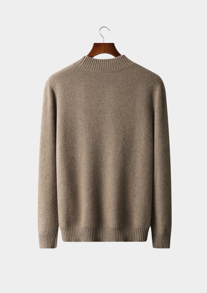 Pure Extra-Fine Merino Wool Jacquard Mockneck