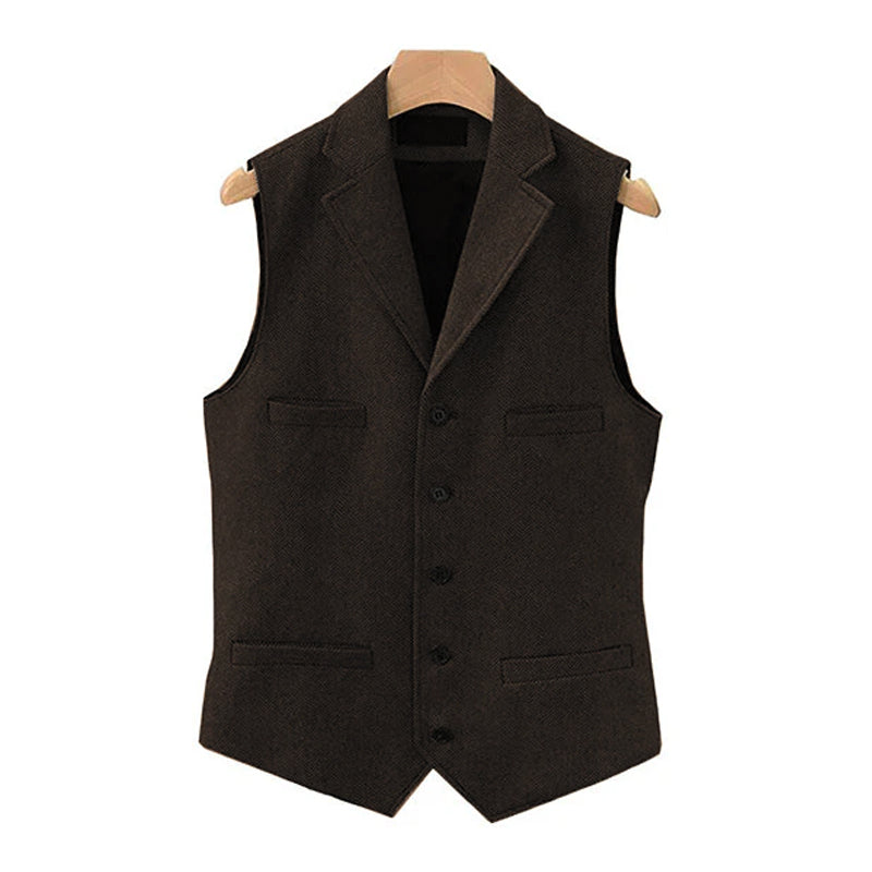 Vintage Classic Lapel Single Breasted Suit Vest