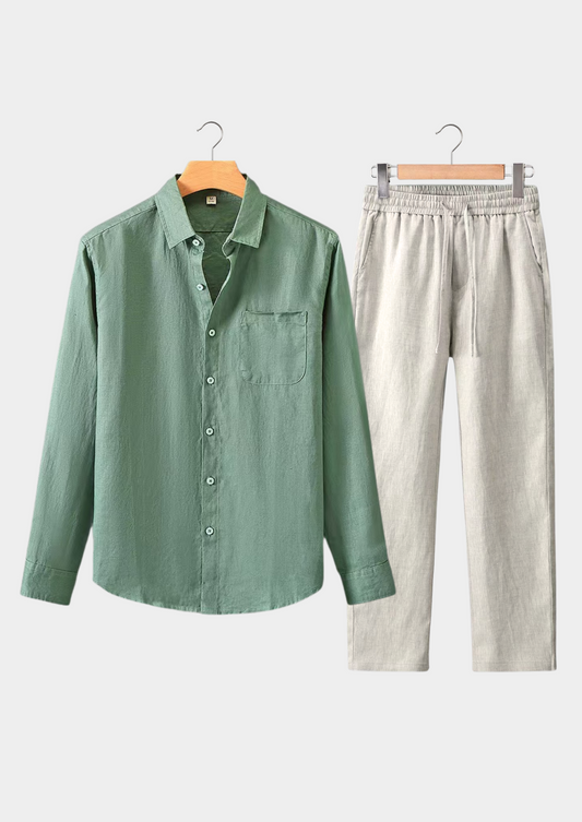 Dolcevita Longsleeve Summer Set - Green/beige