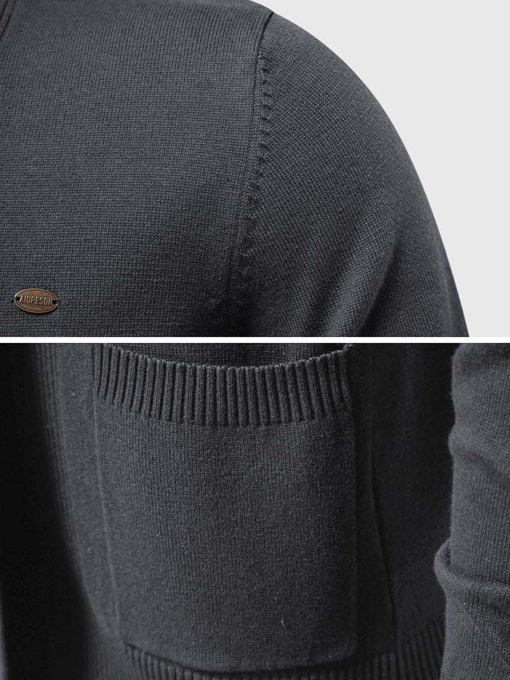 Knit Pocket Cardigan Sweater - DUVAL