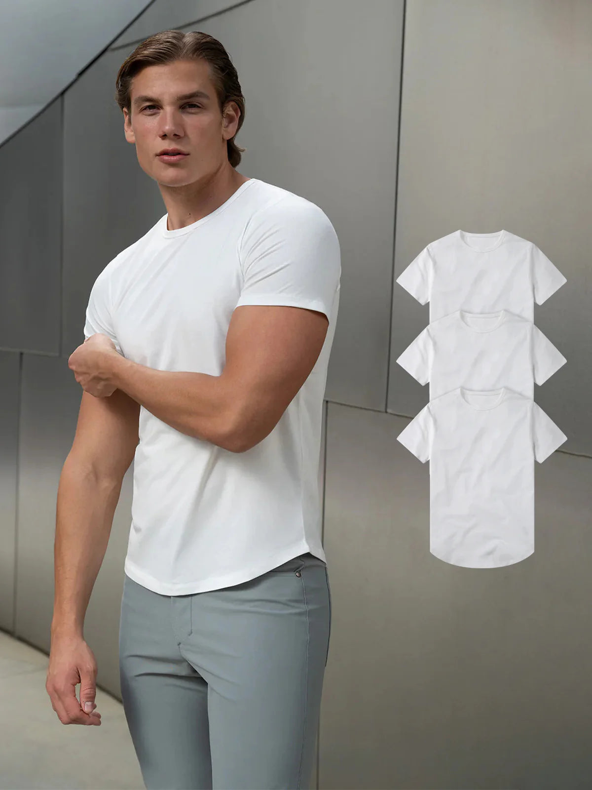 3-Pack All Day Elite Curve-Hem Tee