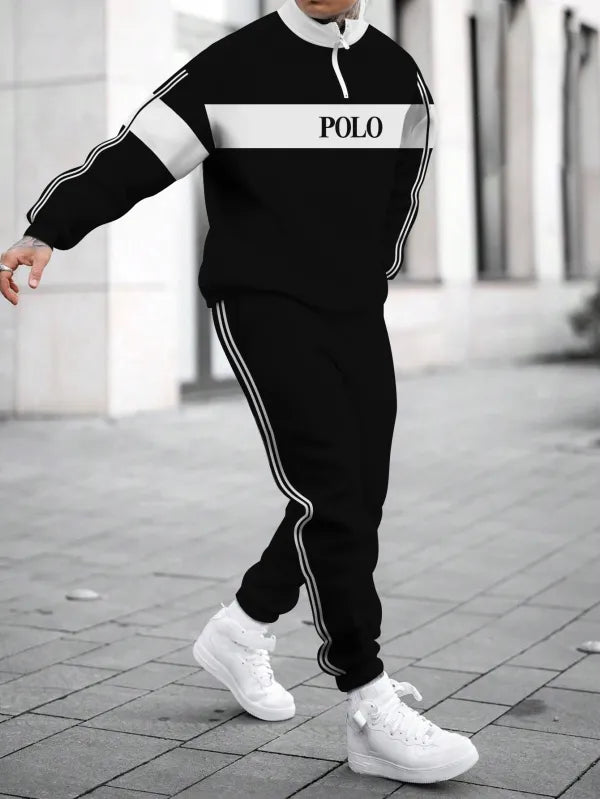 Long Sleeve Zipper Two-piece Set - DUVAL