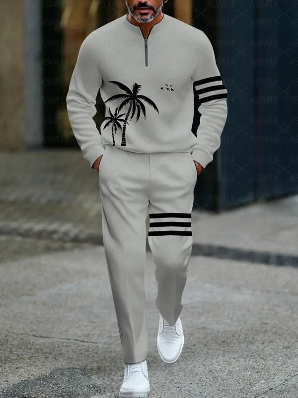 Long Sleeve Zipper Two-piece Set - DUVAL