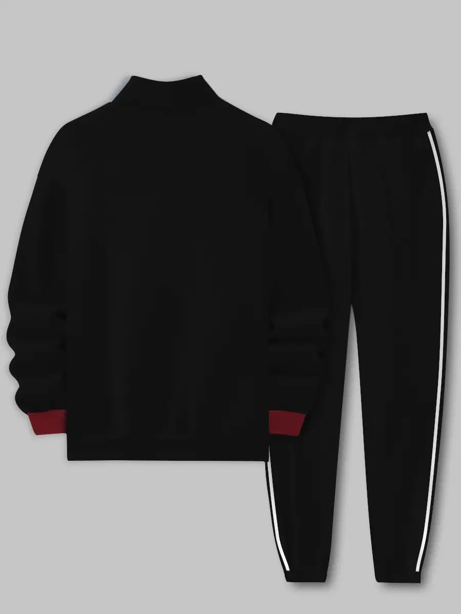 Relaxed Zipper Long Sleeve Two Piece Set - DUVAL