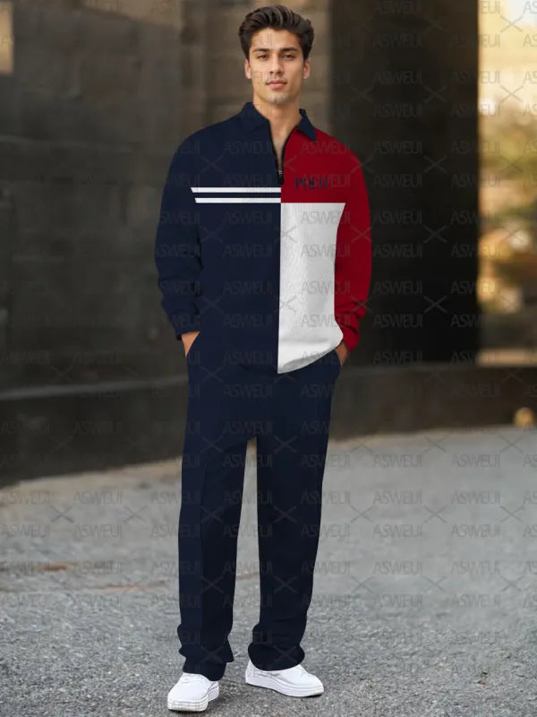 Long Sleeve Zipper Two-piece Set - DUVAL