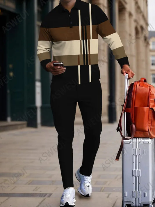 Long Sleeve Zipper Two-piece Set