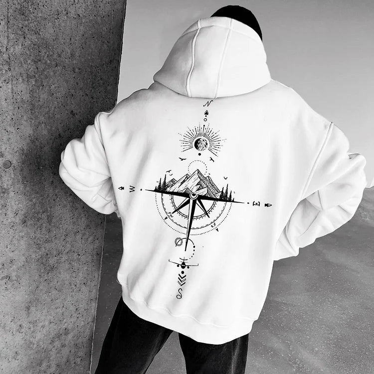Oversize Sun Moon Star Ocean Hoodie - DUVAL