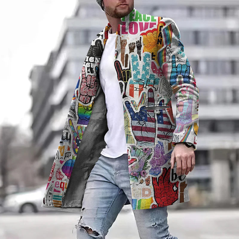 Fashion Street Love And Peace Coat - DUVAL