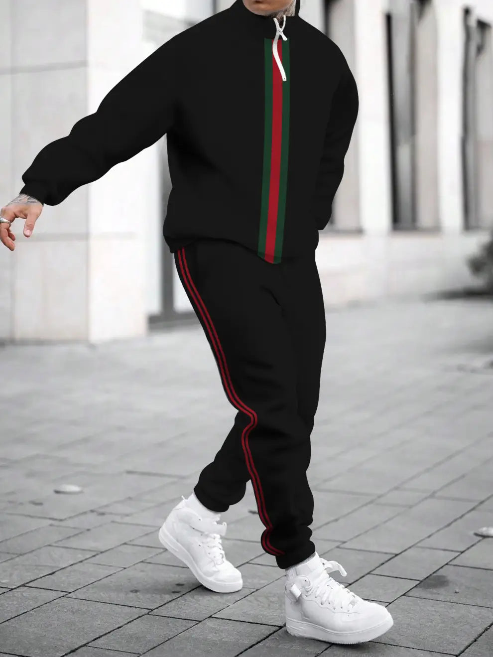 Relaxed Zipper Long Sleeve Two Piece Set