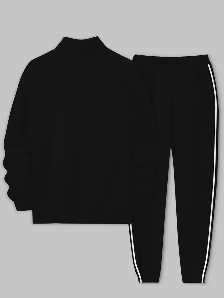 Relaxed Zipper Long Sleeve Two Piece Set - DUVAL