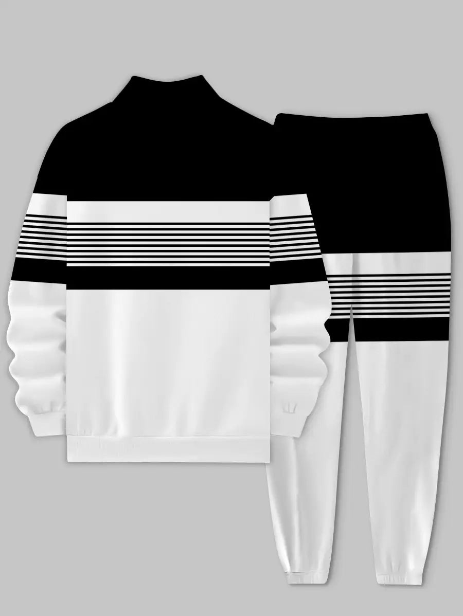 Relaxed Zipper Long Sleeve Two Piece Set - DUVAL
