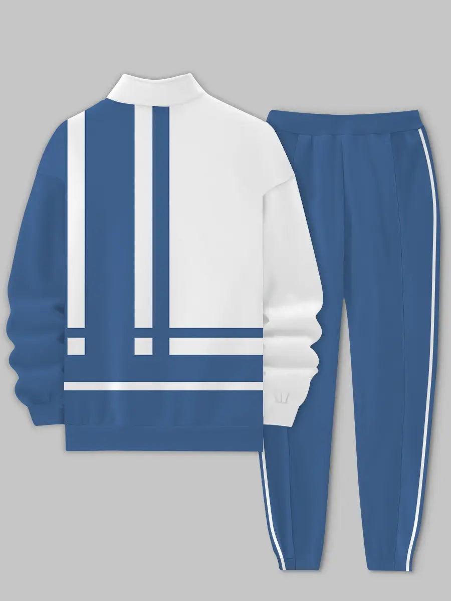 Relaxed Zipper Long Sleeve Two Piece Set - DUVAL